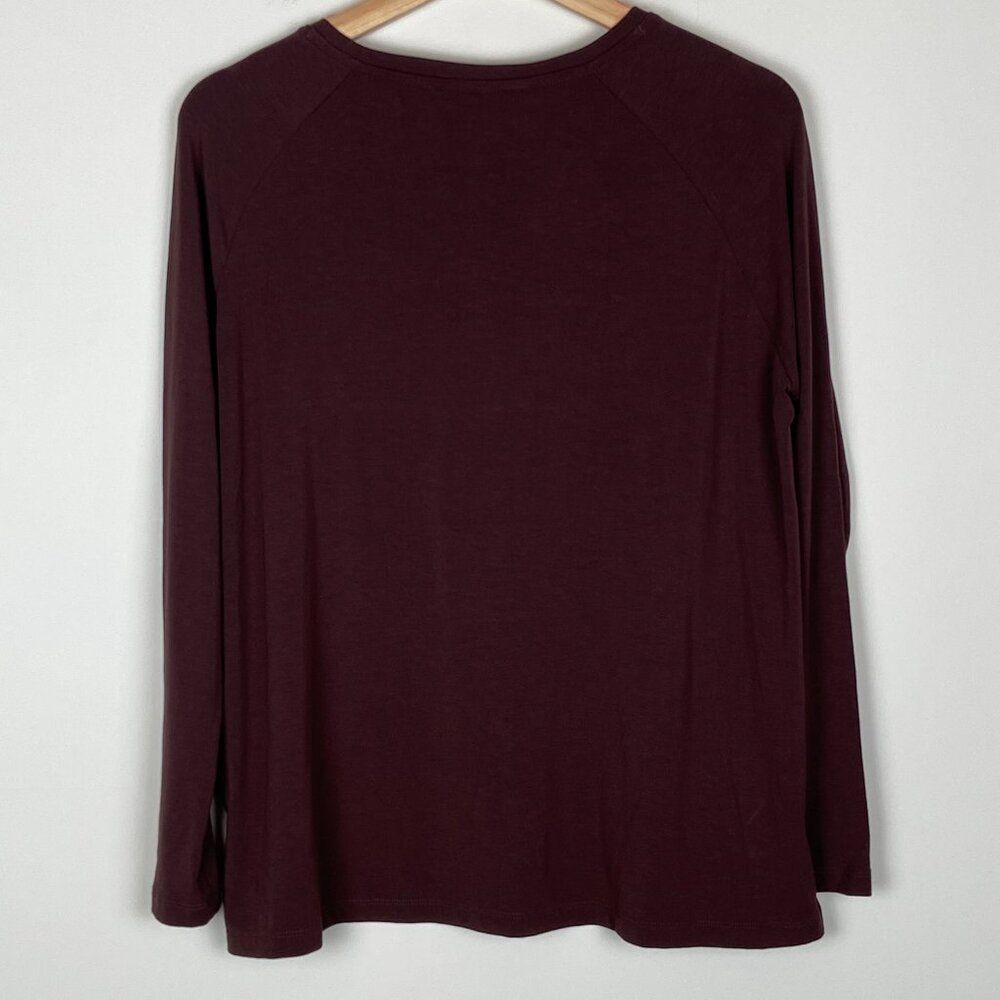Free Fly Bamboo Shade Long Sleeve Top UPF 50 Maroon Burgundy, Women's Size XS - Picture 4 of 10